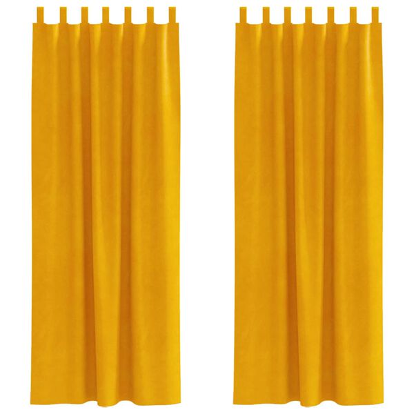vidaXL Verdunkelungsvorh&auml;nge 2 pcs Senfgelb 140 x 260 cm Samt