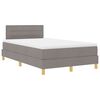 vidaXL LED Boxspringbett mit LED-Lichtleisten Taupe 120 x 190 cm Stoff