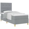 vidaXL Boxspringbett mit Matratze Hellgrau 100 x 200 cm Stoff