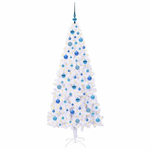 vidaXL K&uuml;nstlicher Weihnachtsbaum Wei&szlig; 180 cm PVC und Stahl