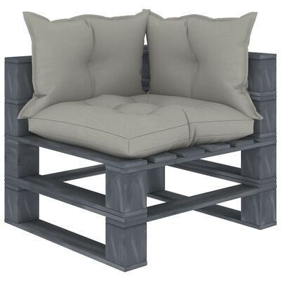 vidaXL Garten-Palettensofa 3-Sitzer mit Kissen in Taupe Holz