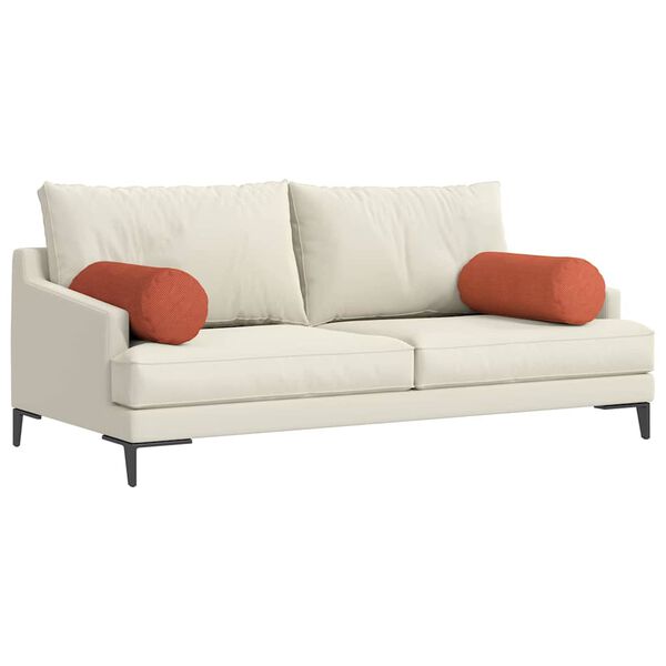 vidaXL Bolsterkissen 2 Stück Rot-Orange Ø 25 x 70 cm Cordstoff