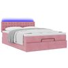 vidaXL Ottoman-Bett mit Matratze & LEDs Rosa 140x200 cm Samt