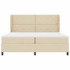 vidaXL Boxspringbett mit Matratze Creme 200 x 200 cm Stoff