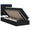 vidaXL LED-Speicherbett mit Matratze Schwarz 90 x 200 cm Stoff