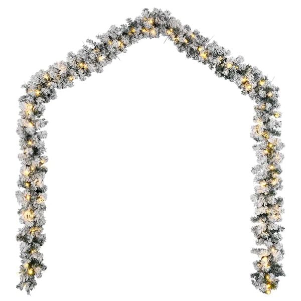 vidaXL Weihnachtsgirlande mit LED-Leuchten Gr&uuml;n 10 m PVC