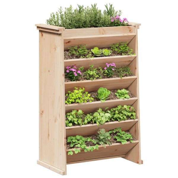 vidaXL Vertikalbeet mit 6 F&auml;chern 69x40x101,5 cm Massivholz Kiefer