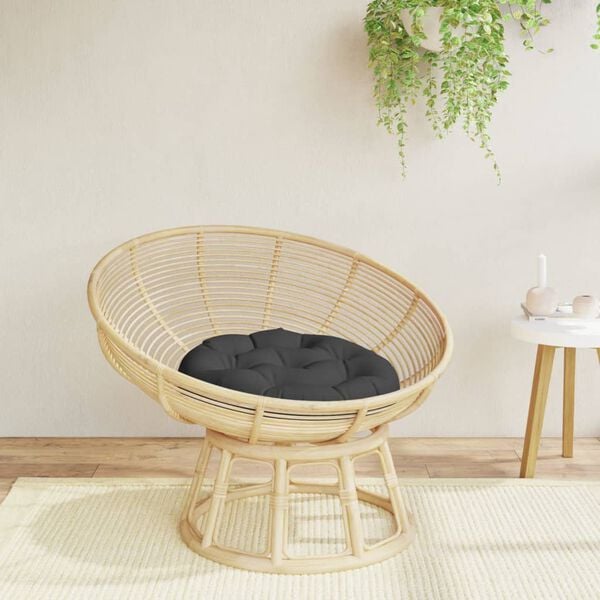 vidaXL Kissen Rund Schwarz &Oslash; 60 x 11 cm Oxford-Gewebe