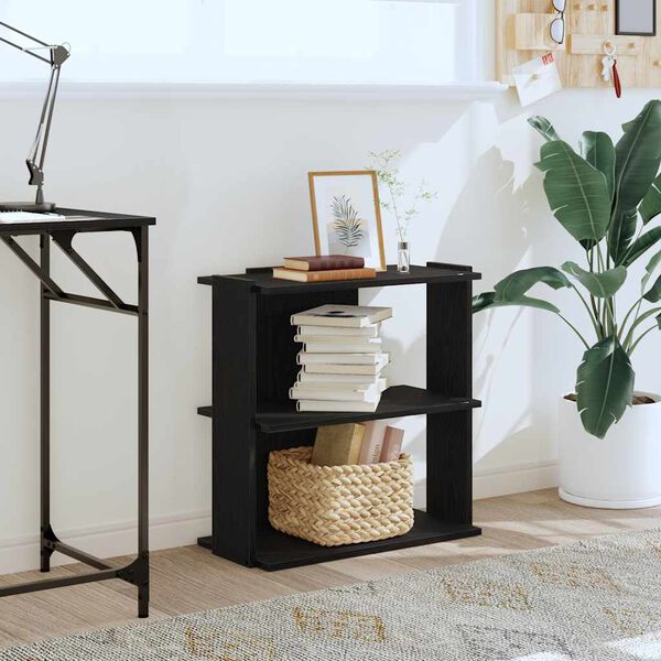 vidaXL Bücherregal 3 Böden Schwarz 60x30x60 cm Holzwerkstoff