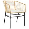 vidaXL 7-tlg. Garten-Essgruppe mit Kissen Braun Poly Rattan Glas