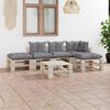 vidaXL 6-tlg. Garten-Lounge-Set aus Paletten mit Kissen Kiefernholz