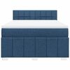 vidaXL Boxspringbett mit Matratze Blau 160x200 cm Stoff