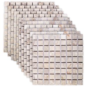 vidaXL Mosaikfliesen Creme 30 x 30 cm Marmor