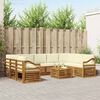 vidaXL Sofagarnituren 10 pcs Natur und Creme Massivholz Akazie