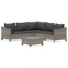 vidaXL 6-tlg. Garten-Lounge-Set mit Kissen Grau Poly Rattan
