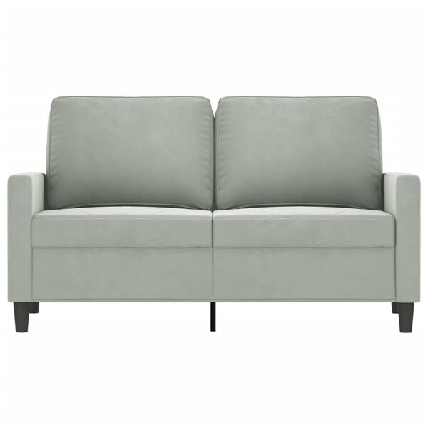 vidaXL 2-Sitzer-Sofa Hellgrau 120 cm Samt