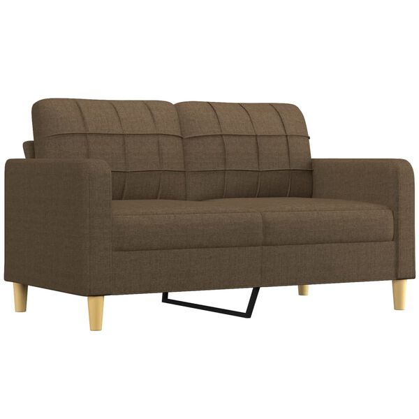 vidaXL 2-Sitzer-Sofa mit Kissen Braun 140 cm Stoff