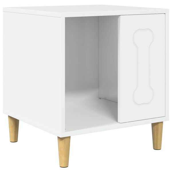 vidaXL Hundeh&uuml;tte Gl&auml;nzend Wei&szlig; 44 x 42 x 49 cm Holzwerkstoff