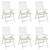 vidaXL Gartenstuhl-Kissen 6 Stk. Creme 50x50x2 cm Oxford-Gewebe