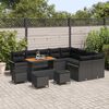 vidaXL Gartensofa-set mit Kissen 13 pcs Schwarz Poly-Rattan