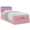 vidaXL Ottoman-Bett mit Matratze & LEDs Rosa 100x200 cm Samt