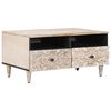 vidaXL Couchtisch Wei&szlig; 80 x 54 x 40 cm Massivholz Mango