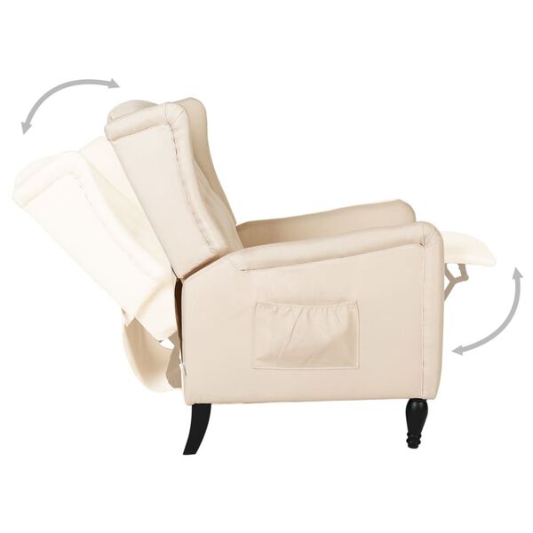 vidaXL Relaxsessel Verstellbar Creme Stoff