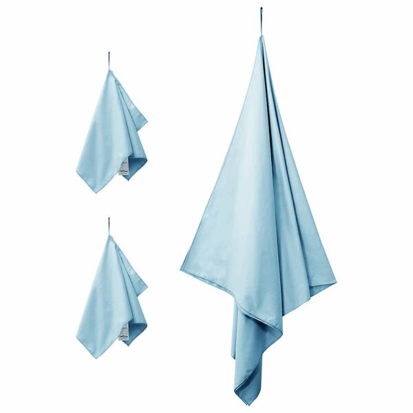 vidaXL Sporthandtuch Set 3 pcs Blau Polyester und Polyamid