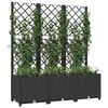 vidaXL Garten-Pflanzgef&auml;&szlig; mit Spalier Schwarz 120 x 40 x 136 cm PP