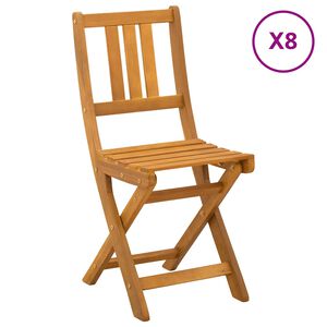 vidaXL Au&szlig;en Bistro-St&uuml;hle mit Kissen 8 pcs Natur 40 x 42 x 85 cm