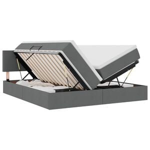 vidaXL LED-Speicherbett mit Matratze Dunkelgrau 180 x 200 cm Stoff