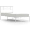 vidaXL Bettgestell mit Kopfteil Metall Wei&szlig; 107x203 cm