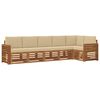 vidaXL Outdoor-Sofagarnitur 6 Stk. Natur und Beige Polyester