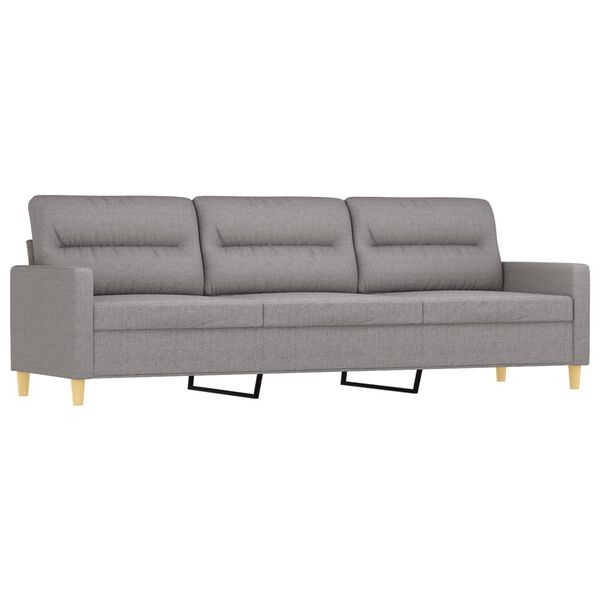 vidaXL 3-Sitzer-Sofa mit Hocker Hellgrau 210 cm Stoff