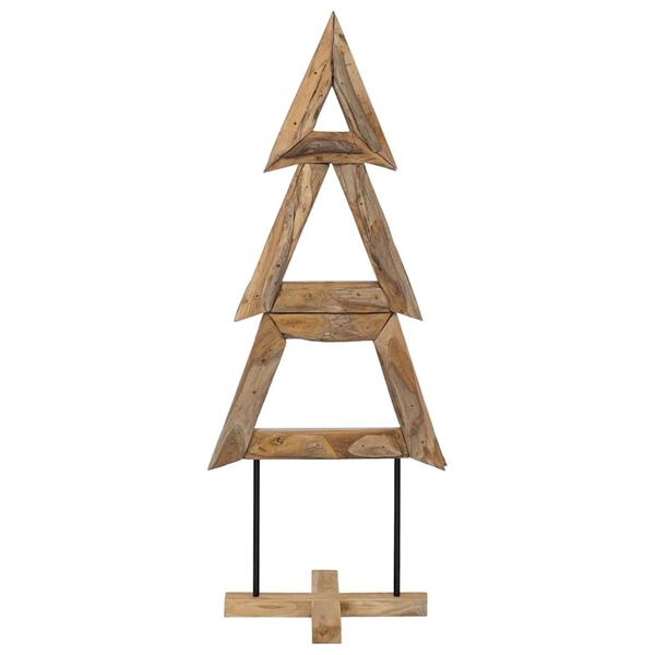 vidaXL Weihnachtsbaum mit St&auml;nder Braun 149,5 cm Massivholz Teak