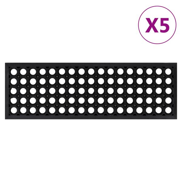 vidaXL Stufenmatten 5 Stk. 25x75 cm Gummi