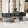 vidaXL Gartensofa-set mit Kissen 7 pcs Hellgrau Poly-Rattan