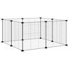 vidaXL 8-Panel-Haustierk&auml;fig Schwarz 70x70x35 cm Stahl