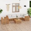 vidaXL 7-tlg. Garten-Lounge-Set mit Kissen Creme Massivholz Teak