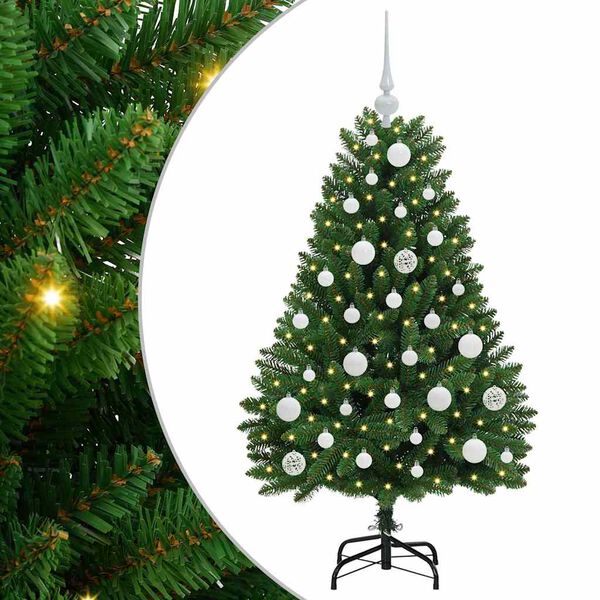 vidaXL K&uuml;nstlicher Weihnachtsbaum Gr&uuml;n 120 cm PVC und Metall