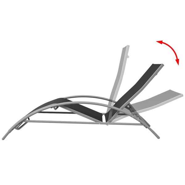 vidaXL Sonnenliege Aluminium Schwarz