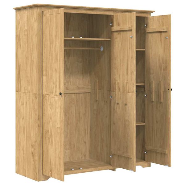 vidaXL Kleiderschrank mit Speicher BODO Honigbraun 146 x 53,5 x 173 cm