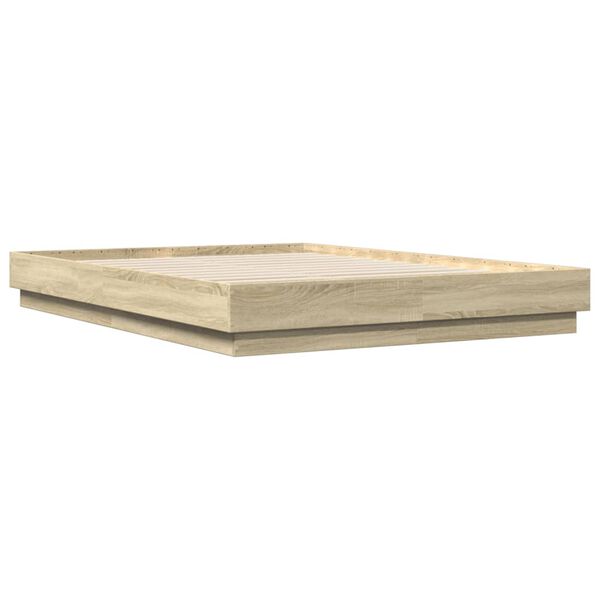 vidaXL Bettgestell Sonoma-Eiche 160x200 cm Holzwerkstoff
