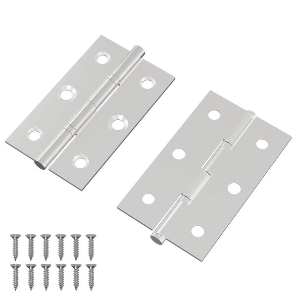 vidaXL Scharnier Uni 2 pcs Silber 58 x 35 x 1 mm Stahl