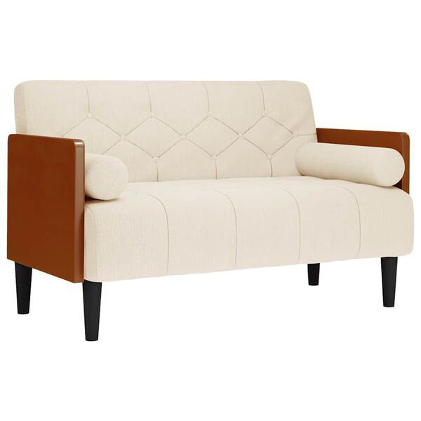 vidaXL Zweisitzer-Sofa mit Nackenrollen 110 cm Leinen
