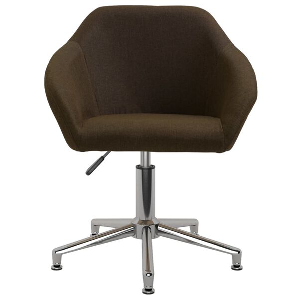 vidaXL Esszimmerst&uuml;hle 4 Stk. Drehbar Dunkelbraun Stoff