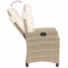 vidaXL 3-tlg. Bistro-Set mit Kissen Beige Poly Rattan