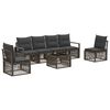vidaXL Gartensofa-set 7 stk. Grau Poly-Rattan