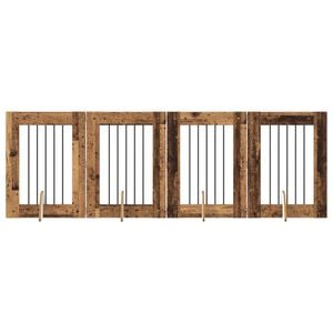 vidaXL Hundetor mit St&auml;ndern 4 pcs Altholz 60 x 80 cm Holzwerkstoff
