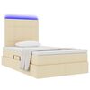 vidaXL Bett mit Stauraum und LED mit LED Creme 120 x 200 cm Polyester